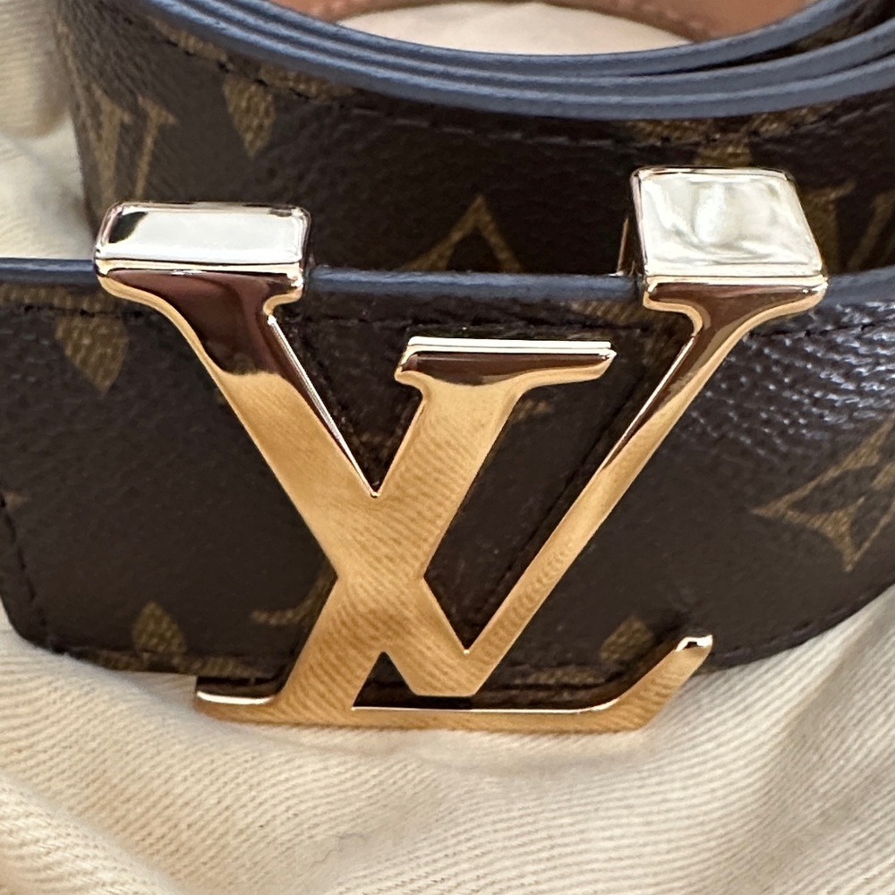 Louis Vuitton Monogram Belt with Gold LV Buckle - Picture 5 of 5